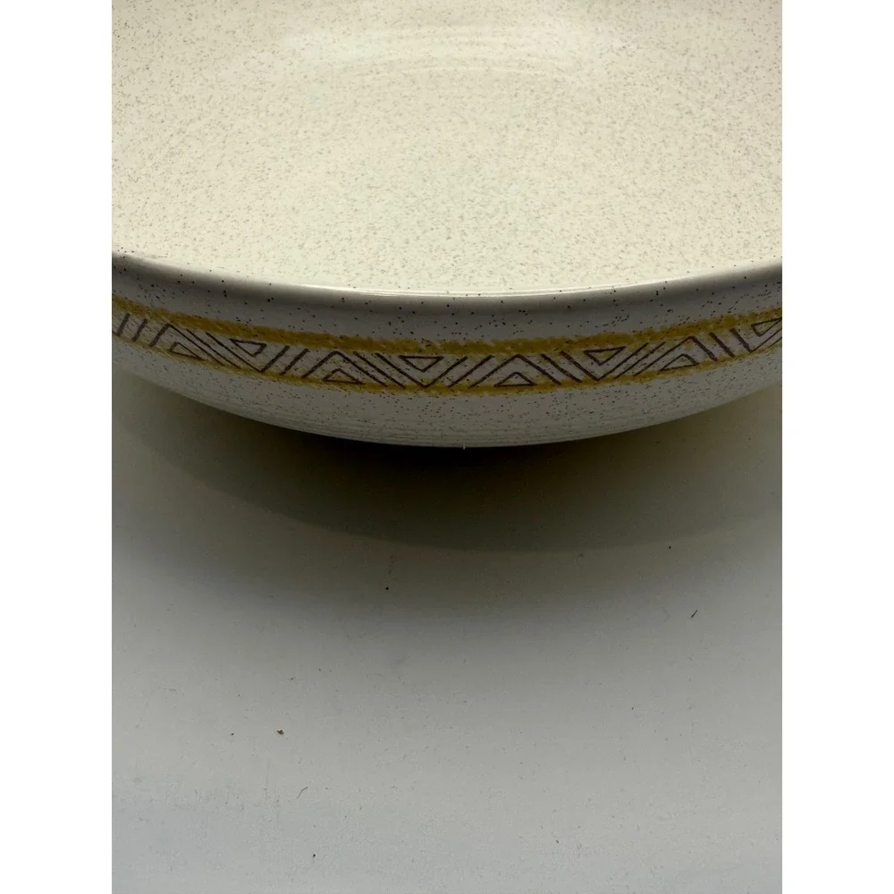 Vtg Franciscan Dinnerware Serving Bowl Yellow Speckled Geometric‎ USA 9.5